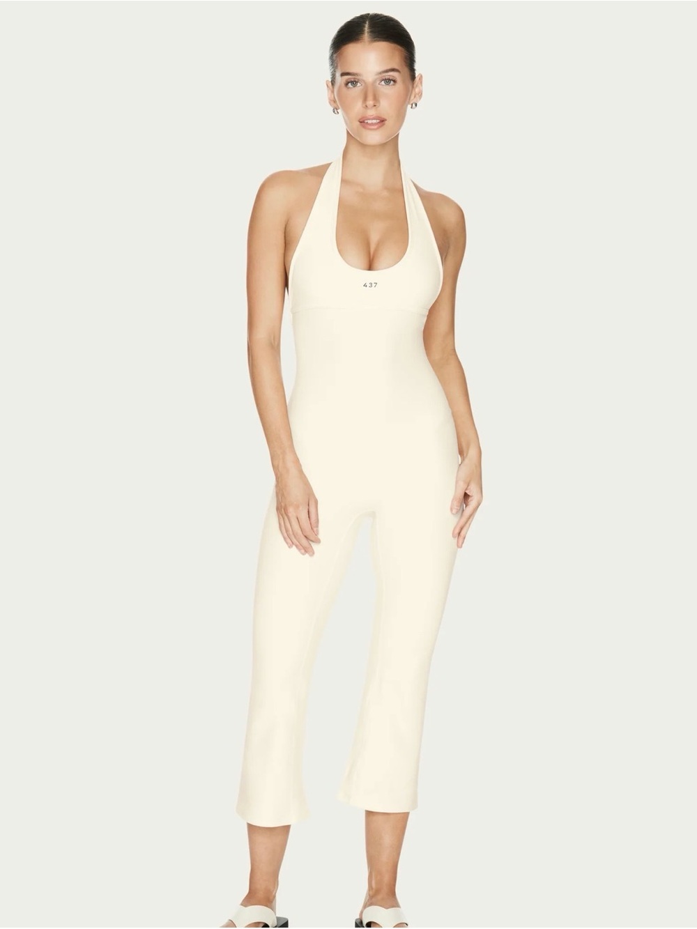 Women's Cream Seamless Jumpsuit Bodysuit